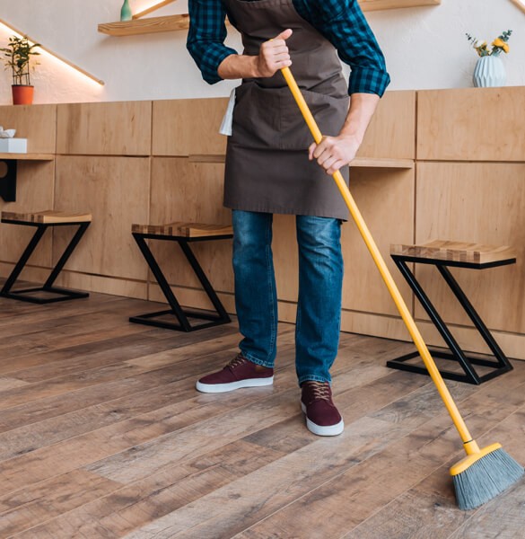 Sweep hardwood floor | Leaf Floor Covering