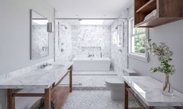 Bathroom natural stone | Leaf Floor Covering